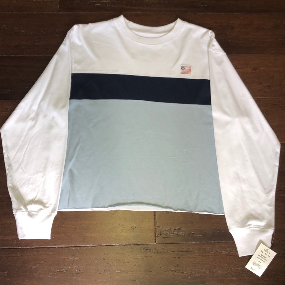 American flag long sleeve crop